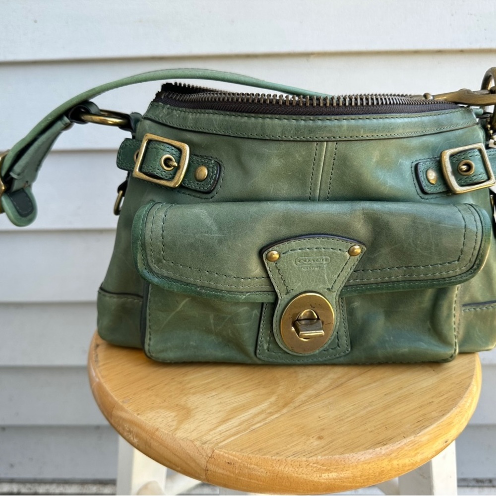 Authentic Coach Legacy Vachetta Leather Purse - green